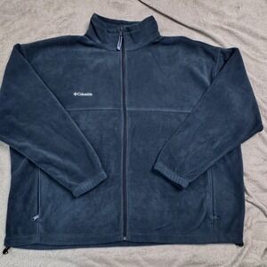 Columbia Sportswear Full Zip Fleece Jacket Men's Tall 4XT Dark Teal Green/Blue